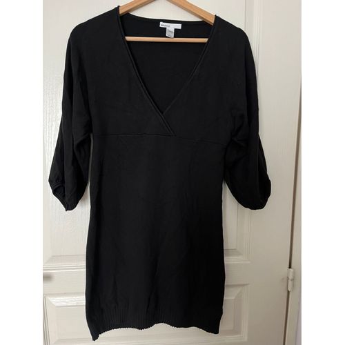 Robe Pull Col V Noir Mango Basics Taille M