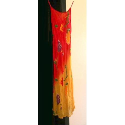 Robe Ren Derhy Jaune Et Rouge, Pour L't,  Fines Bretelles, Taille 34 Ou 36 Ou S Ou Xs. Mais Deux Points De Couture