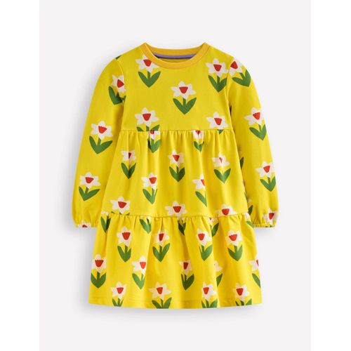 Robe-Sweat Dixie  Volants-Jonquille Jaune Tropical