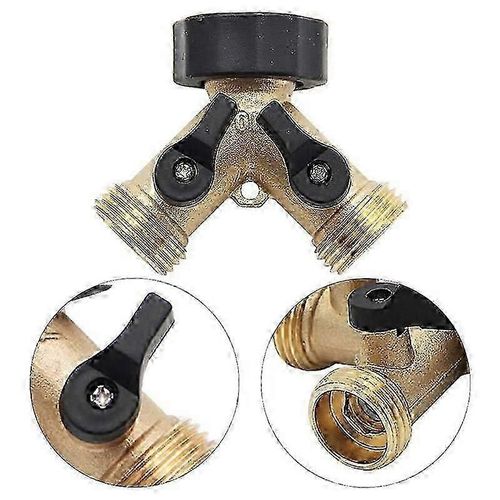 Robinet  Boisseau Sphrique En Laiton 3/4, Distributeur D'eau En Laiton  3 Voies, Robinet  Boisseau Sphrique En Laiton En Forme De Y  3 Voies Pour Machine  Laver Le Jardin