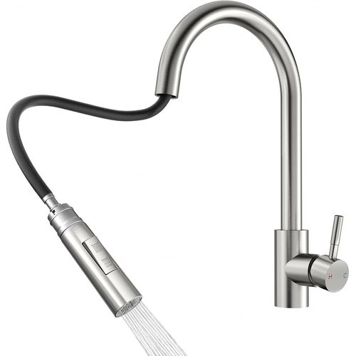 Robinet De Cuisine Avec Douchette Extensible - Robinet De Cuisine Haute Pression Avec Deux Types De Jet D'eau,Robinet D'vier Rotatif  360,Mitigeur De Cuisine En Acier Inoxydable