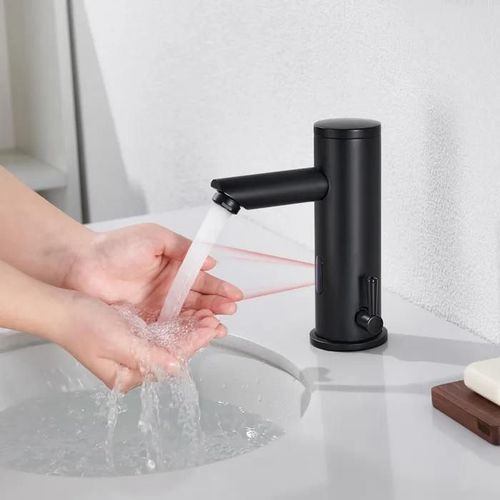 Robinet De Lavabo Infrarouge Automatique Noir En Laiton Avec Capteur Infrarouge Et Temprature Rglable