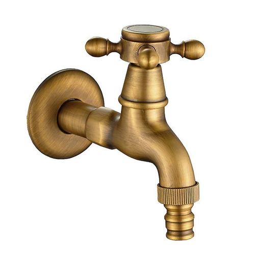Robinet De Machine  Laver En Laiton Avec Bec Verseur  Robinet De Vadrouille Antique  Poigne Croise Pour vier De Jardin (Bronze)