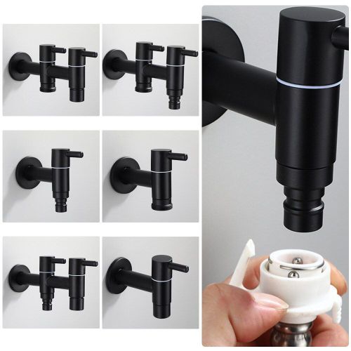 Robinet de Machine  laver extensible noir, robinet spcial 4-6 304 en acier inoxydable, robinet d'eau domestique, buse d'eau de piscine 1 pice