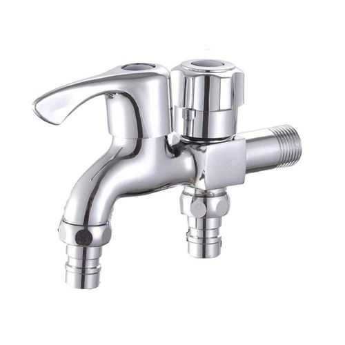 Robinet de Machine  laver multifonctionnel  Double sortie d'eau,  ouverture frontale et arrire, en alliage de Zinc et en cuivre, robinet de piscine  Double usage