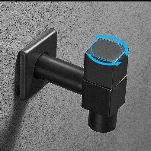 Robinet de Machine  laver noir entirement en cuivre, Type carr  refroidissement unique, robinet de piscine  ouverture rapide, robinet entirement automatique 1 pice