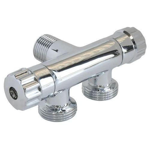 Robinet de piquage  double sortie querre pour raccord 2 machines  laver / installation existante, Entre Mle 1/2