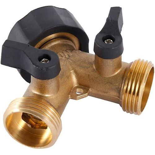 Robinet Double Pour Machine  Laver, Connecteur De Robinet D'arrosage En Y  2 Voies Pour Tuyaux D'alimentation De 19 Mm, Robinet D'arrosage Extrieur Double En Laiton Robuste