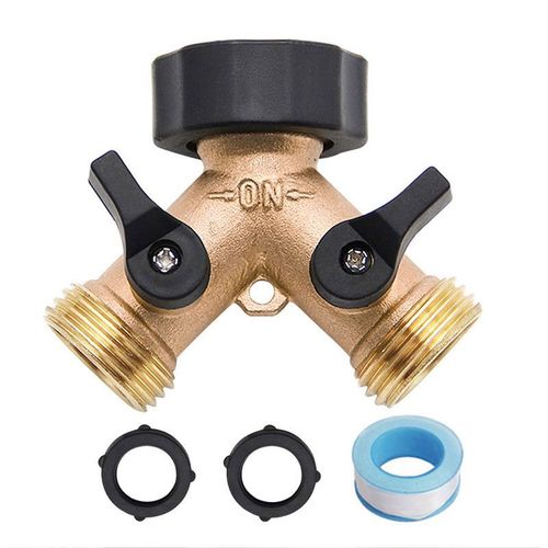 Robinet Double Sortie Machine A Lave, Rpartiteur De Robinet De Jardin En Laiton, Raccord En Y, 3/4 Pouces Pour Connexion De 2 Appareils, Pour Adaptateur Robinet