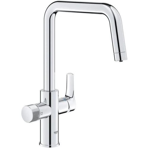 Robinet Filtrant De Cuisine - Chrom - Filtration De L'eau - Bec Haut En U - Rotation 150 - Grohe Blue Pure Start - 30595000