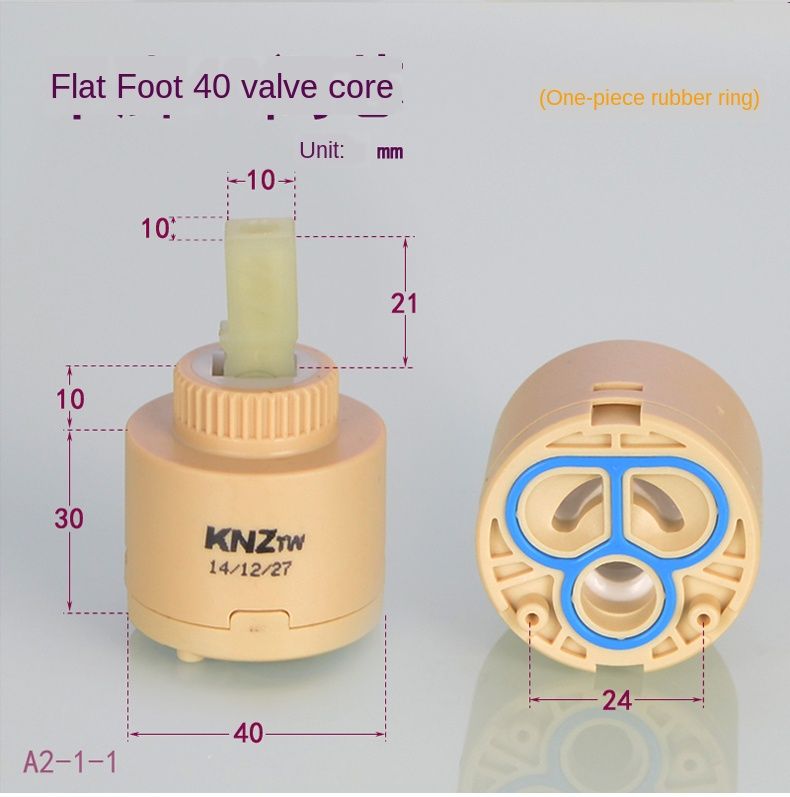 Robinetterie De Cuisine ,Flat Foot 40 Spool--Robinet De Lavabo De Cuisine, Noyau De Valve En Cramique 25/35/40, Chauffe Eau, Robine