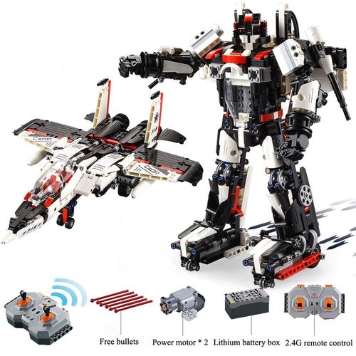 Robot De Combat lectrique Dformable 2 En 1, 917 Pices, Tlcommande, Puzzle, Bloc De Construction D'assemblage, Modle D'avion, Jouet lectrique
