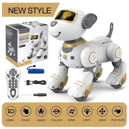 Robot Dog-anglais - Robot intelligent pour chien RC,  commande vocale, Programmable, cascadeur, chanson, chien, jouet lectronique interactif pour animaux de compagnie, pour garons et filles