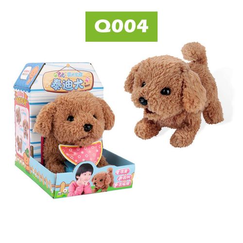 Robot lectronique Chien En Peluche Pour Enfants, Jouet Interactif, Support De Marche, Queue Tournante, Cadeau Pour Bb