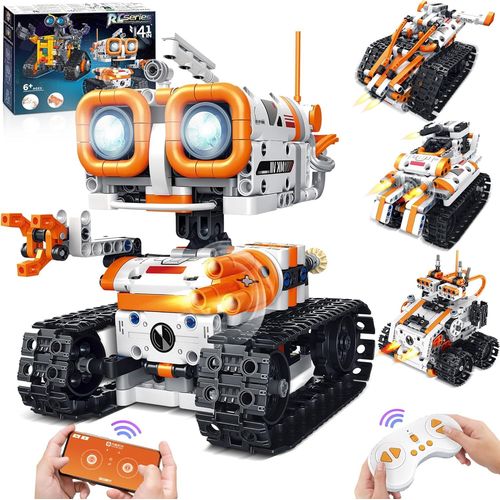 Robot Enfant 5 6 7 8 9 10 11 12+ Ans Garcon 4 En-1 Robot Telecommande Garcon Robot Jouet Mech Dinosaure Jouet De Construction Programmable Cadeau D'anniversaire Cadeau De Nol.[G1282]