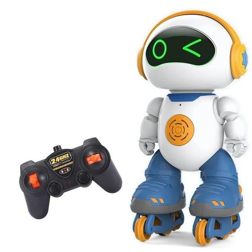 Robot RC - Jouet Robot RC chantant et dansant, lumires et musique sympas, marche omnidirectionnelle, poulie intelligente