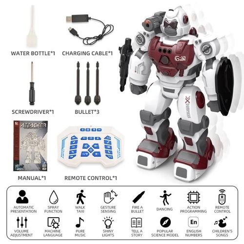 Robot RC - Robot  tlcommande brumisateur 2.4G, programmation intelligente, geste  Induction, modle lectrique, jouet ducatif