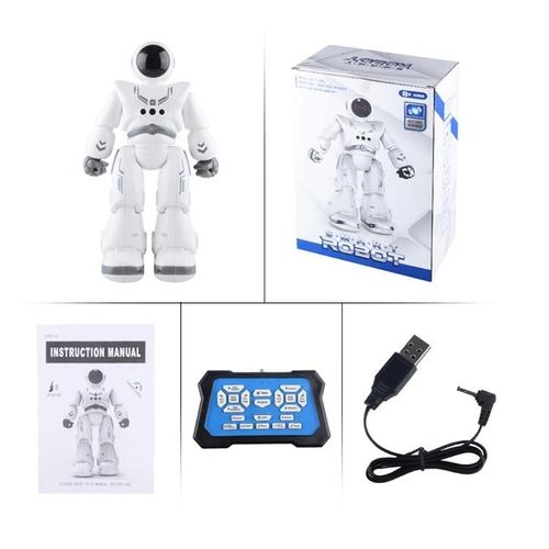 Robot spatial argent - Robot RC 2.4G avec capteur de gestes, programmation intelligente, prsentation automatique, jouets RC, danse, musique, chansons, clairage, cadeau pour enfant, jouet pour fille