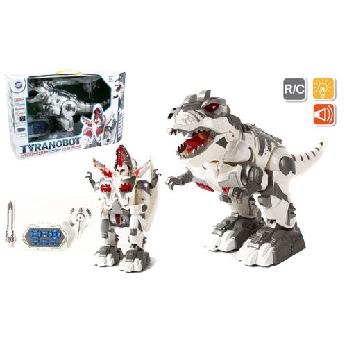 Robot Personnage Bte R/C Robot Dinosaur Gris Interac