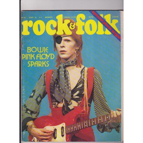 Rock And Folk N091 Aout 1974 - Bowie - Pink Floyd - Sparks - Kevin Ayers -John Cale- Bill Wyman- Clapton - Offenbach- Variations - Sly Stone - Blood Sweat And Tears -