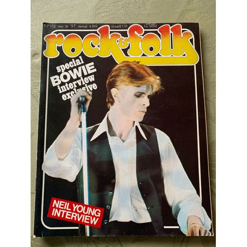 Rock & Folk 112 Mai 1976 Cover David Bowie Special Interview + Poster Neil Young Interview