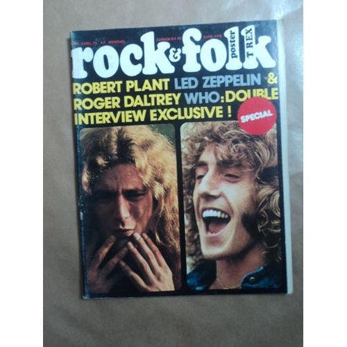 Rock & Folk 75 Complet Led Zeppelin  Who / Can /Bba Etc..