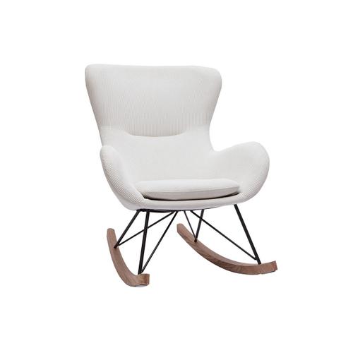 Rocking Chair Design Velours Ctel Beige Eskua