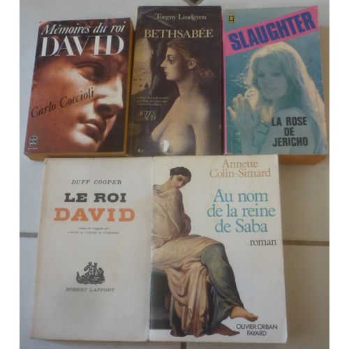 Rois David Et Salomon En Romans : Roi (Duff Cooper) + Mmoires (Carlo Coccioli) + Bethsabe (Torgny Lindgren) + La Rose De Jricho (Frank Slaughter) + Au Nom De La Reine De Saba (Annette Colin-Simard)