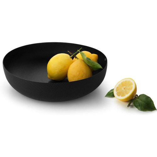 Rond DAlessi-Panier Dans LAcier Et La Rsine Colors, Noir Avec La Dcoration De Relief