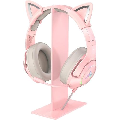 rose rose Support pour casque rose, support universel pour casque de jeu avec base stable pour casque d'oreille de chat K9 (non inclus)