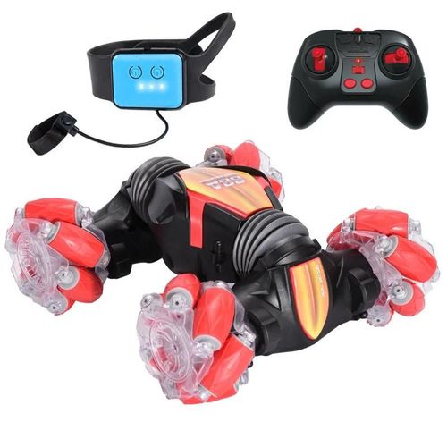 Roue transversale rouge - Montre-bracelet  Double tlcommande pour enfant, Nouveau, Cratif, Geste dform, Cross Country Light Roll Drift, Voiture jouet, Cadeaux