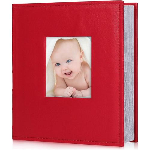 Rouge Album photo 15,2 x 10,2 cm, 200 emplacements pour photos, album de mariage avec espace mmo pour la famille, Nol, les enfants, les vacances, les anniversaires de mariage, les cadeaux