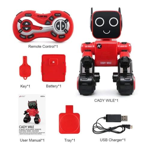Rouge chinois - Robots intelligents RC, commande vocale, programmation interactive, envoi de cadeaux coulissants, dtection tactile, chant, danse