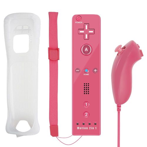 Rouge - Ensemble 2 En 1 Pour Console Nintendo Wii, Manette De Jeu Sans Fil, Tlcommande Dahchuck, Manette, Manette, Motion Plus En Option