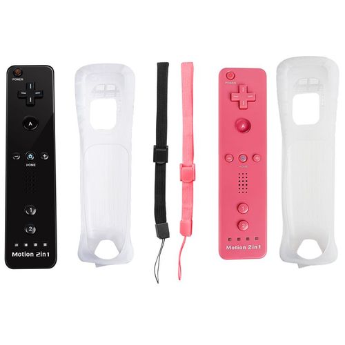 Rouge Noir Droit - Ensemble 2 En 1 Pour Console Nintendo Wii, Manette De Jeu Sans Fil, Tlcommande Dahchuck, Manette, Manette, Motion Plus En Option
