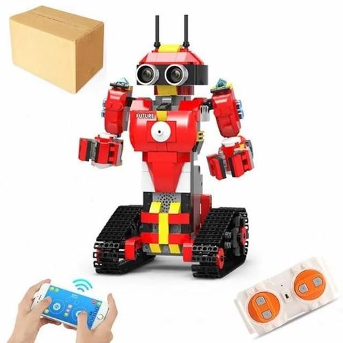rouge pas de bote de couleur - Robot  programmation intelligente RC 2.4G, blocs de construction assembls, Mode double tlcommande, capteur de gravit, commande vocale, jouet Robot