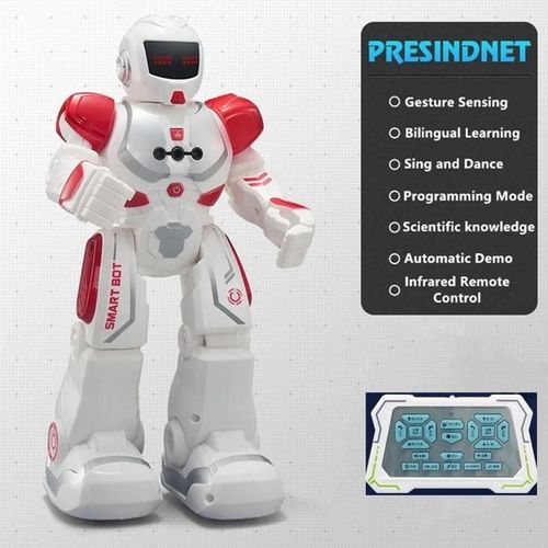 Rouge - Robot Intelligent avec tlcommande, capteur tactile pour apprendre  chanter, apprendre l'anglais, programme de jouet coulissant, contrle des gestes, cadeau