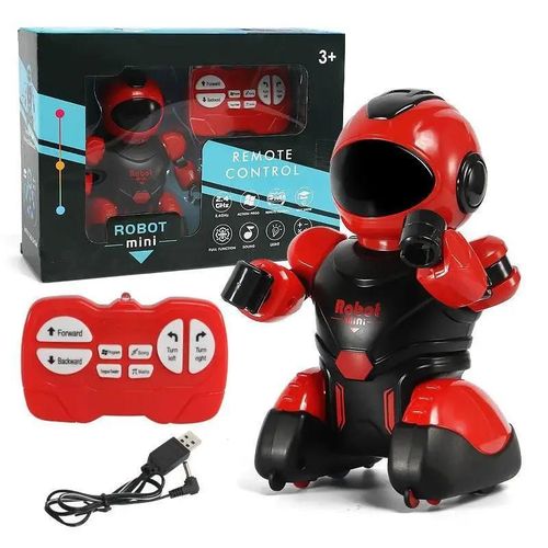 rouge - Robot Intelligent radiocommand  infrarouge pour enfant, jouet avec lumire LED, avec programmation, idal comme cadeau de nol pour garon