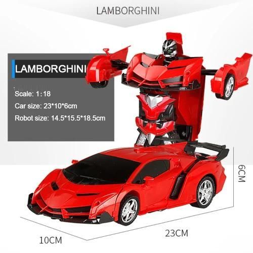 Rouge - Transformateur 2 en 1 RC, Robot de Transformation de conduite de voiture, Modles de voitures tlcommandes, Jouet de combat RC, Cadeau de nouvel an