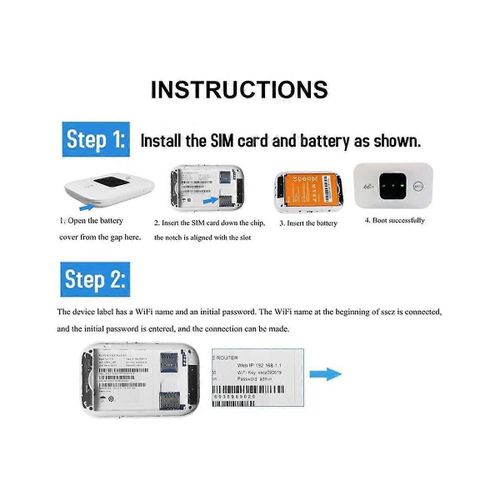 Routeur WiFi sans fil 4G MiFi 150Mbps WiFi Modem Voiture Mobile WiFi Hotspot sans fil Prise en charge 10 utilisateurs w
