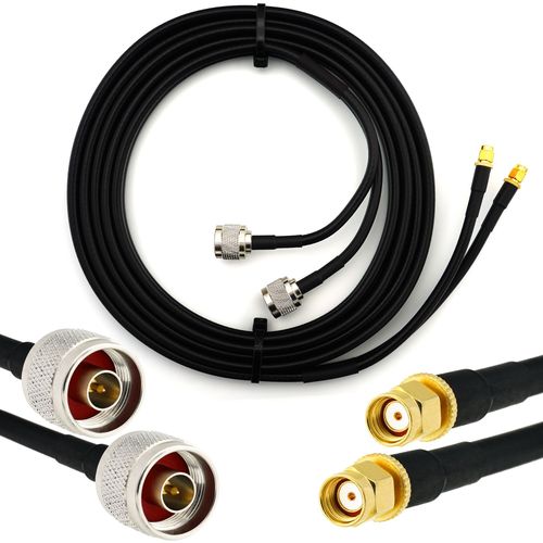 RP-SMA 1m Rallonge Antenne WiFi Cable Coaxial Double RPSMA Mle  N Male - cble d'extension dual HF240 (LMR 240 quivalent) etanche