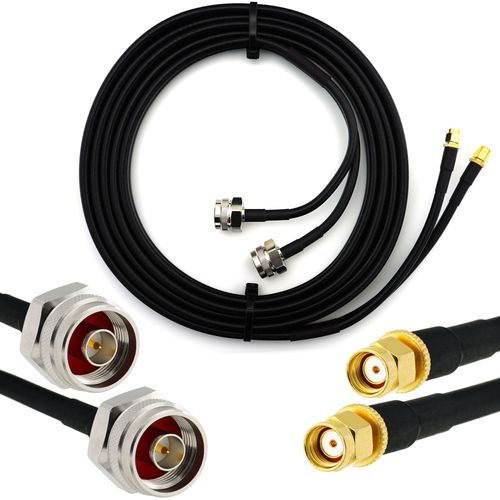 RP-SMA 1m Rallonge Antenne WiFi Cable Coaxial Double RPSMA Mle  N Male Hex - cble d'extension dual HF240 (LMR 240 quivalent) etanche