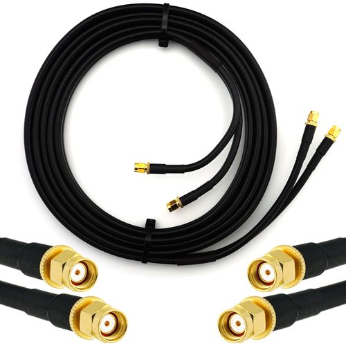 RP-SMA 7m Rallonge Antenne WiFi Cable Coaxial Double RPSMA Mle  Male - cble d'extension dual HF240 (LMR 240 quivalent) etanche