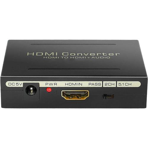 Rpartiteur d'extracteur Audio HDMI 1080P, Convertisseur d'extracteur HDMI vers HDMI + SPDIF Optique Toslink + RCA L/R Audio Analogique Stro, Sorties Analogiques Stro Splitter Audio Vido