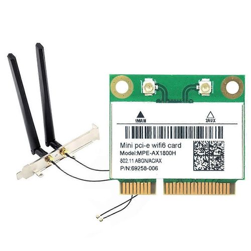 RTL8852BE Carte WIFI6 + Antennes avec dflecteurs AX1800M WiFi Bluetooth5.2 2,4 GHz/5 GHz Carte WIFI 802.11ax pour Win10/Win11
