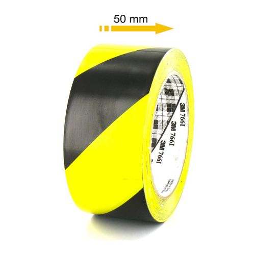 Ruban Adhsif Vinyle 3m - Jaune Et Noir - 50mm - 766-50