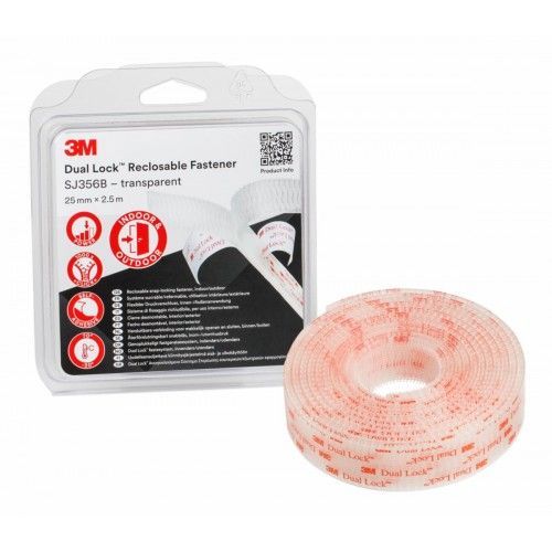 Ruban Adhsif Autoagrippant Ouvrable - Translucide - Dual Lock 3m