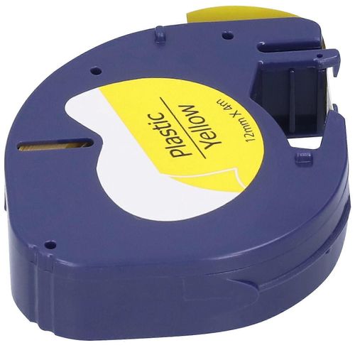 Ruban D'tiquette De Remplacement Pour Dymo Letratag Machine Ruban Diy Print Accessoires12mm X 4meterlettre Noire Sur Fond Jaune 91202