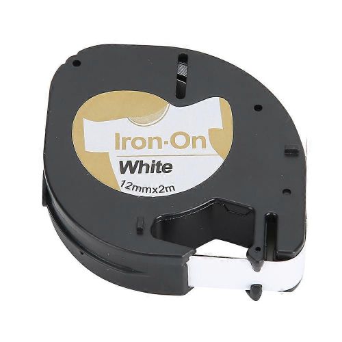 Ruban De Repassage En Tissu D'tiquette D'impression Noir Sur Blanc Pour Machine D'tiquetage Dymo 12mmx2meter
