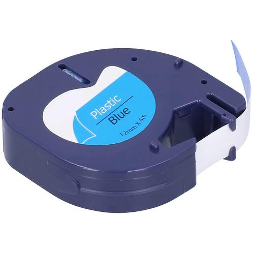 Ruban Dtiquette De Remplacement Pour Dymo Letratag Machine Ruban Diy Print Accessoires12mm X 4meterlettre Noire Sur Fond Bleu 91205